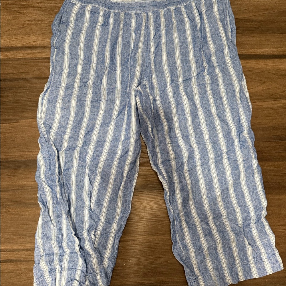 Old Navy Blue and White Striped Wide Leg Pants